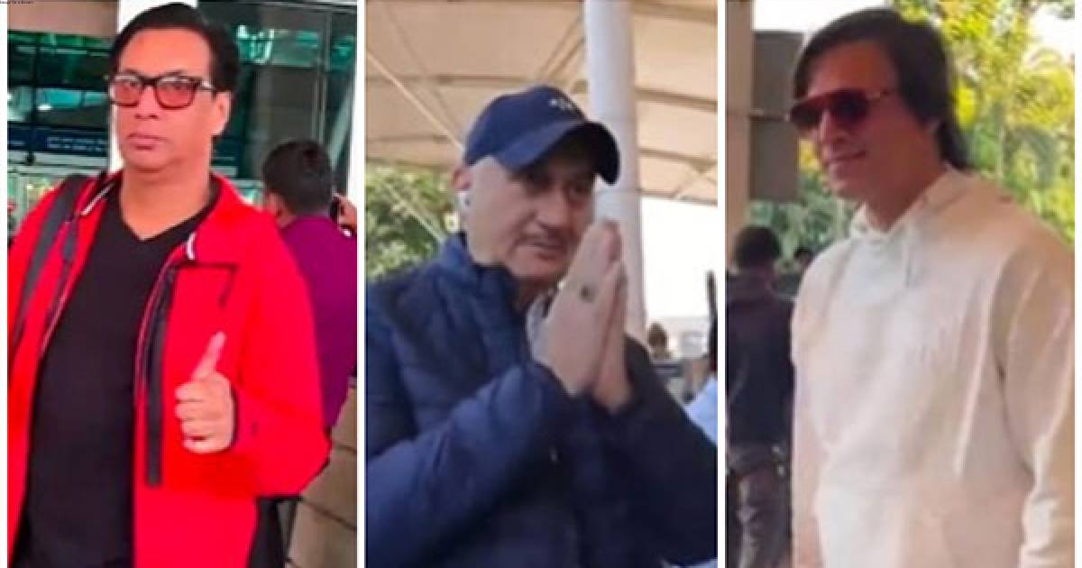 Anupam Kher, Madhur Bhandarkar, Vivek Oberoi leave for Ayodhya to attend Pran Pratishtha ceremony